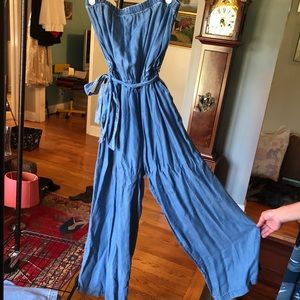 Forever 21 strapless denim jumpsuit